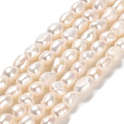 Natural Cultured Freshwater Pearl Beads Strands, Two Sides Polished, Grade 4A