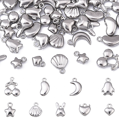 36 шт. 9 стили 304 подвески из нержавеющей стали разных форм, анти-тускнение