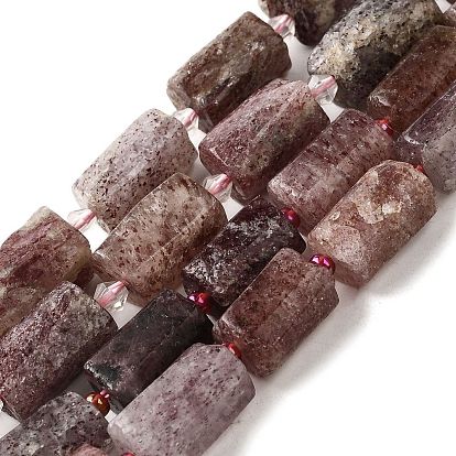 Природного кварца клубники нитей бисера, кубоид, с бисером, матовые