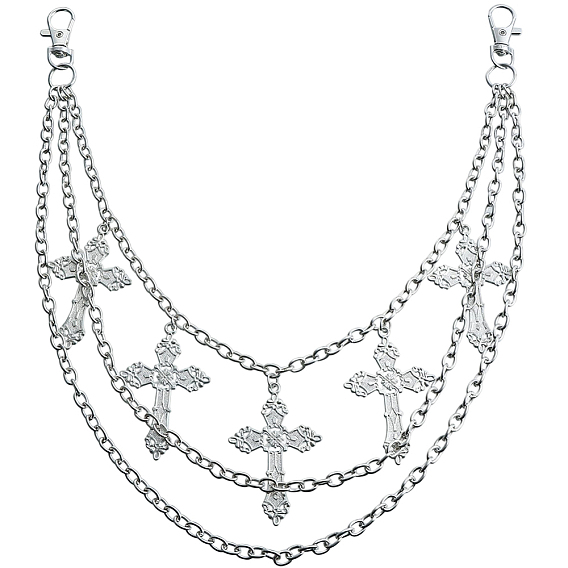 1PC железо 3 брюки с перекрестными кистями и цепочками, декоративные цепочные ремни в стиле панк