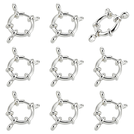 10Pcs 304 Stainless Steel Spring Ring Clasps, Ring