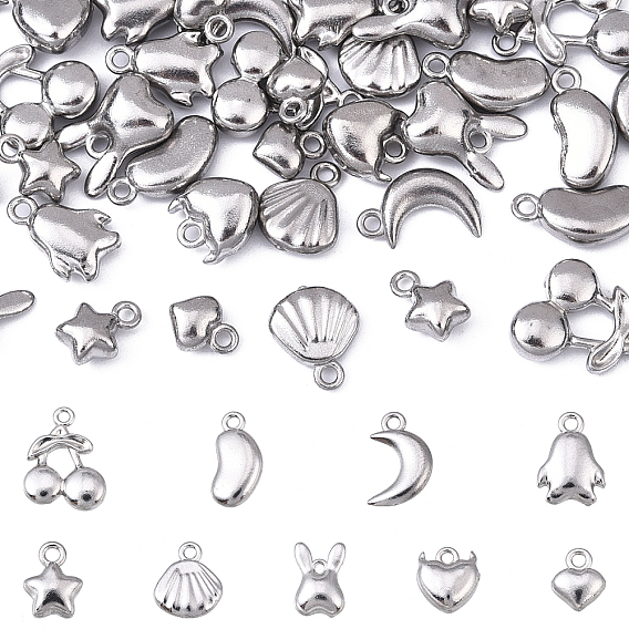 36 шт. 9 стили 304 подвески из нержавеющей стали разных форм, анти-тускнение