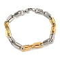 Two Tone 201 Stainless Steel Arch Link Chain Bracelet
