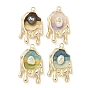 Латунь эмаль подвески, без кадмия, без никеля и без свинца, талисманы в стиле масляной живописи, с ABS имитации жемчуга