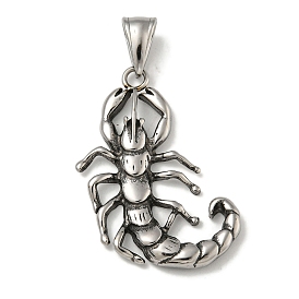 316 Surgical Stainless Steel Pendants, Scorpion Charm