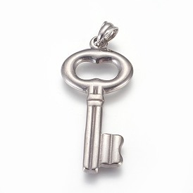 304 en acier inoxydable gros pendentifs, clé