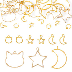 30 шт 6 стили подвески с открытой задней панелью из цинкового сплава, для diy уф смолы, эпоксидная смола, Прессованные цветочные украшения, разнообразные