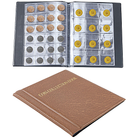 PVC Imitation Leather Coin Holder Album, Collection Storage, for Coins, Rectangle