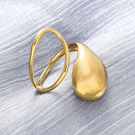 304 кольца для пальцев из нержавеющей стали для женщин, ионное покрытие (ip), слеза