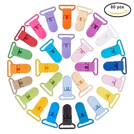 80Pcs 20 Colors Eco-Friendly Plastic Baby Pacifier Holder Clip