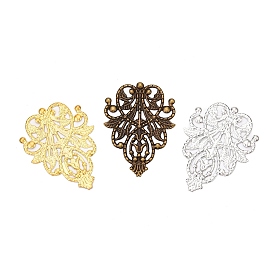 Iron Filigree Joiners Links, Etched Metal Embellishments, Leaf