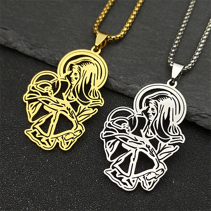 201 подвесные из нержавеющей стали ожерелья, Дева Мария