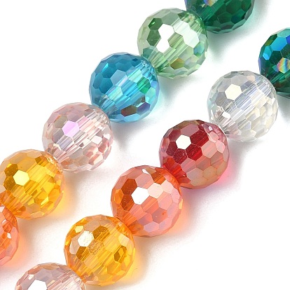 Гальванизируйте прозрачное стекло бисер нитей, круглые, с покрытием AB цвета, граненые