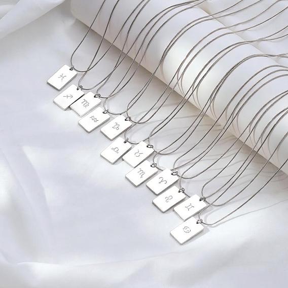 Кулоны-подвески в европейском стиле из нержавеющей стали с изображением знаков зодиака для женщин, цвет нержавеющей стали, без потускнения