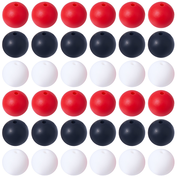 90шт 3 цвета силиконовые фокусные бусины, круглые