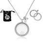 304 подвесные из нержавеющей стали ожерелья, Сплав с подвесками, плоско-круглые