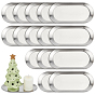 20Pcs Oval 430 Stainless Steel Jewelry Display Plate, Cosmetics Organizer Storage Trays, Non-Tarnish