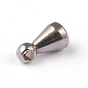 Ion Plating(IP) 304 Stainless Steel Charms, Chain Extender Drop, Teardrop, 6x3mm, Hole: 1mm