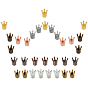 32Pcs 8 Colors Tibetan Style Alloy Beads and Alloy Beads, Crown