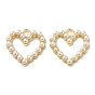 Alloy Pendants, with ABS Imitation Pearl, Heart Shape