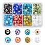 Handmade millefiori lampwork beads strands, круглые