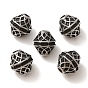 304 Stainless Steel Beads, Bicone with Stripe Pattern