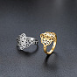 304 Edelstahl Fingerringe, Blume