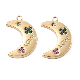 304 из нержавеющей стали горный хрусталь подвески, ионное покрытие (ip), люблю луну