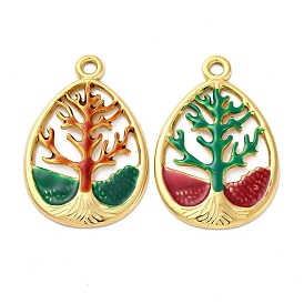 304 нержавеющей стальной эмали подвески, реальный 18 k позолоченный, слеза с подвесками в виде деревьев, вакуумное покрытие pvd