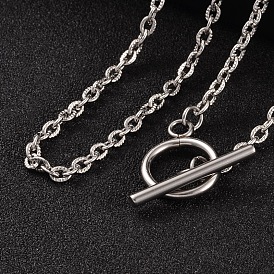304 из нержавеющей стали кабель цепи ожерелья, с Переключить застежками, 16.9 дюйм (43 см)