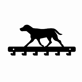 Iron Wall Mounted Hook Hangers, Decorative Organizer Rack with 6 Hooks, for Bag Clothes Key Scarf Hanging Holder, Dog