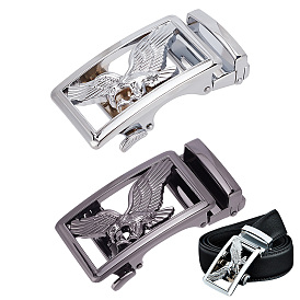 2 piezas 2 colores aleación bricolaje hebilla automática ajustable, Para accesorios para la cabeza del cinturón de hombre., rectángulo con patrón de águila
