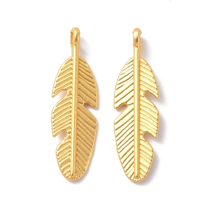 Crémaillère pendentifs en alliage placage, sans cadmium et sans plomb et sans nickel, charme de plume