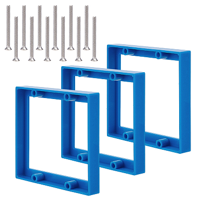 3шт. пластиковая удлинительная коробка для розетки, с 12шт. винтами из сплава, прямоугольные