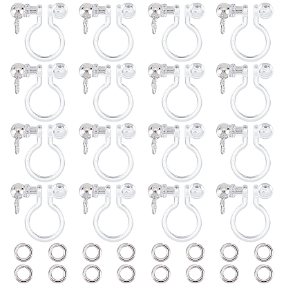 30шт. 304 фурнитура для сережек-клипс из нержавеющей стали, с пластиковыми выводами и открытыми перемычками из нержавеющей стали 60шт. 304