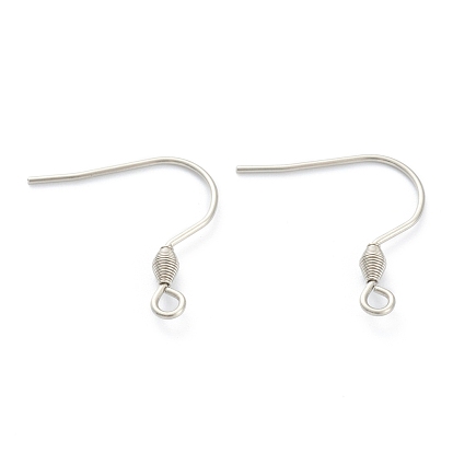 Ion Plating(IP) 316 Surgical Stainless Steel Earring Hooks, Ear Wire, with Horizontal Loop