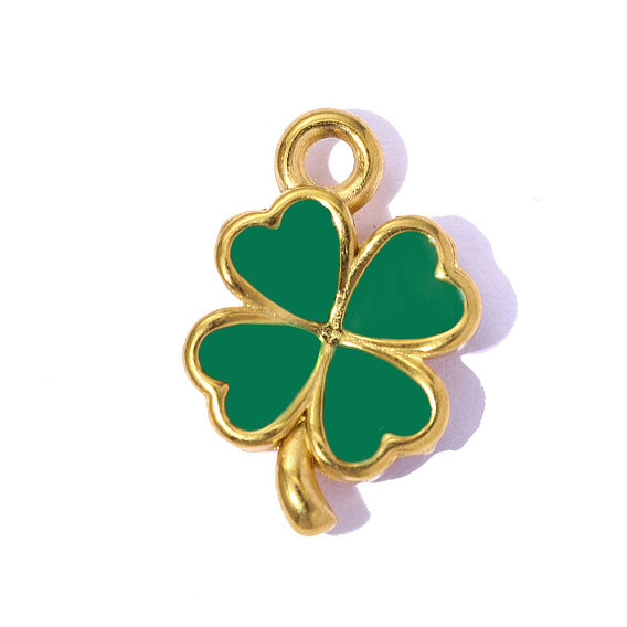 304 нержавеющей стальной эмали подвески, подвеска в виде четырехлистного клевера, ионное покрытие (ip), долговечный, реальный 18 k позолоченный