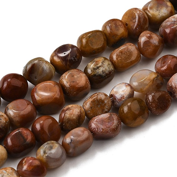 Природные окаменелое дерево бисер пряди, самородки, упавший камень