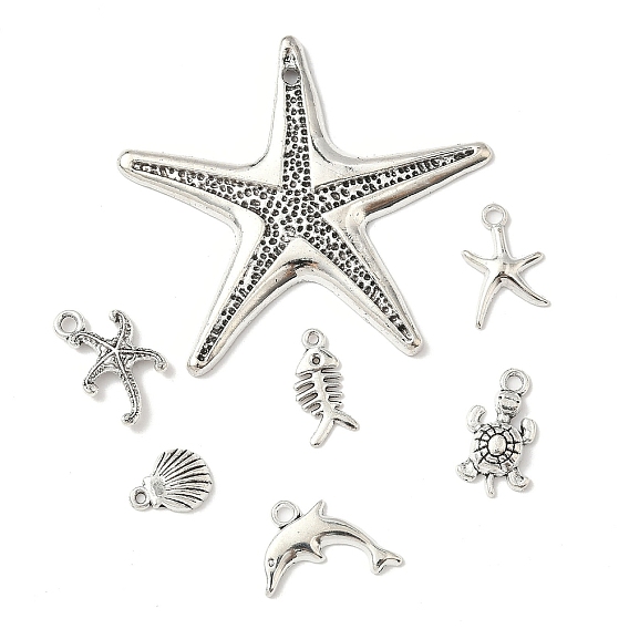 Сплавочные подвески тибетского стиля, без кадмия и без свинца, океанские темы