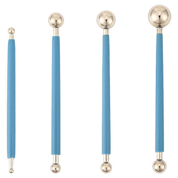 4 Набор инструментов для лепки из глины с двойными пластиковыми головками, принадлежности для рукоделия из глины для детей