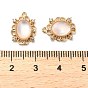 Brass Micro Pave Cubic Zirconia Charms, with Shell, Oval Charms