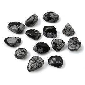 Décorations de présentation en pépites d'obsidienne naturelle en forme de flocons de neige, pour la décoration de bureau à domicile, vases et plantes ornements