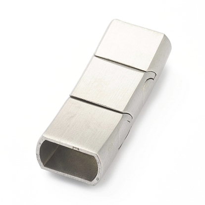 Wholesale Rectangle 304 Stainless Steel Magnetic Clasps with Glue-in Ends 