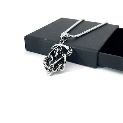 Ожерелья из нержавеющей стали с подвеской в виде жнеца для мужчин