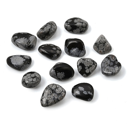 Décorations de présentation en pépites d'obsidienne naturelle en forme de flocons de neige, pour la décoration de bureau à domicile, vases et plantes ornements