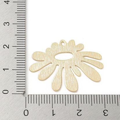 Rack Plating Brass Pendants, Flower Charm