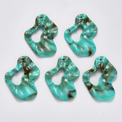 Acrylic Beads, Imitation Gemstone Style, No Hole/Undrilled, Waved
