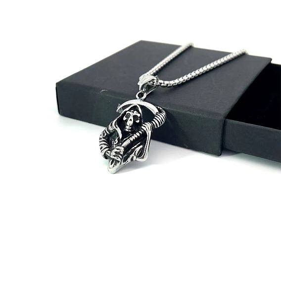 Ожерелья из нержавеющей стали с подвеской в виде жнеца для мужчин