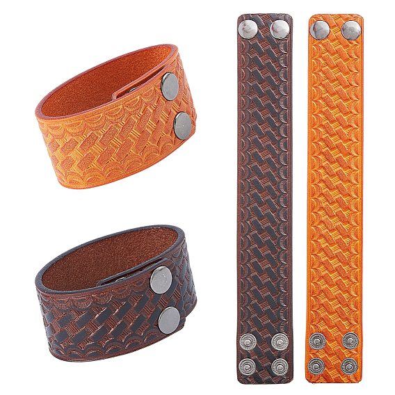 2шт. 2 цвета панк браслеты из коровьей кожи, браслеты из сплава с защелками