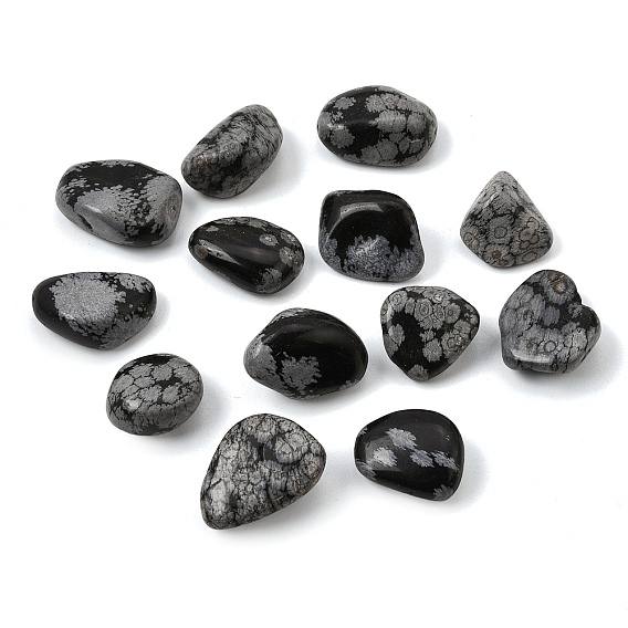 Natural Snowflake Obsidian Nuggets Display Decorations, for Home Office Desktop Decoration, Vases & Plants Ornaments